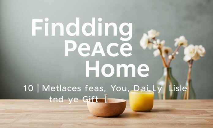 Finding Peace at Home: 10 Methods You Can Use in Daily Life