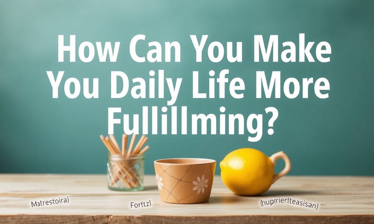 Günlük Hayatınızı Nasıl Daha Doyurucu Yapabilirsiniz?